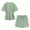 Green, variant on Aueoeo Women Two-Piece Pajamas Set Kimonos Sleepwear Cotton Bathrobe Tops Comfy Belted & Short Loungewear Loose Fits Pjs Set Green L