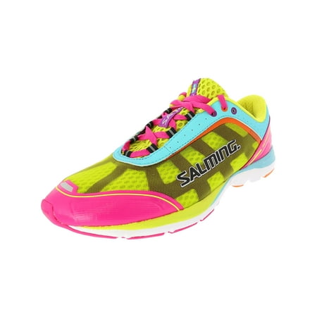 Salming Women's Distance 3 Pink Glo / Turquoise Ankle-High Running Shoe -