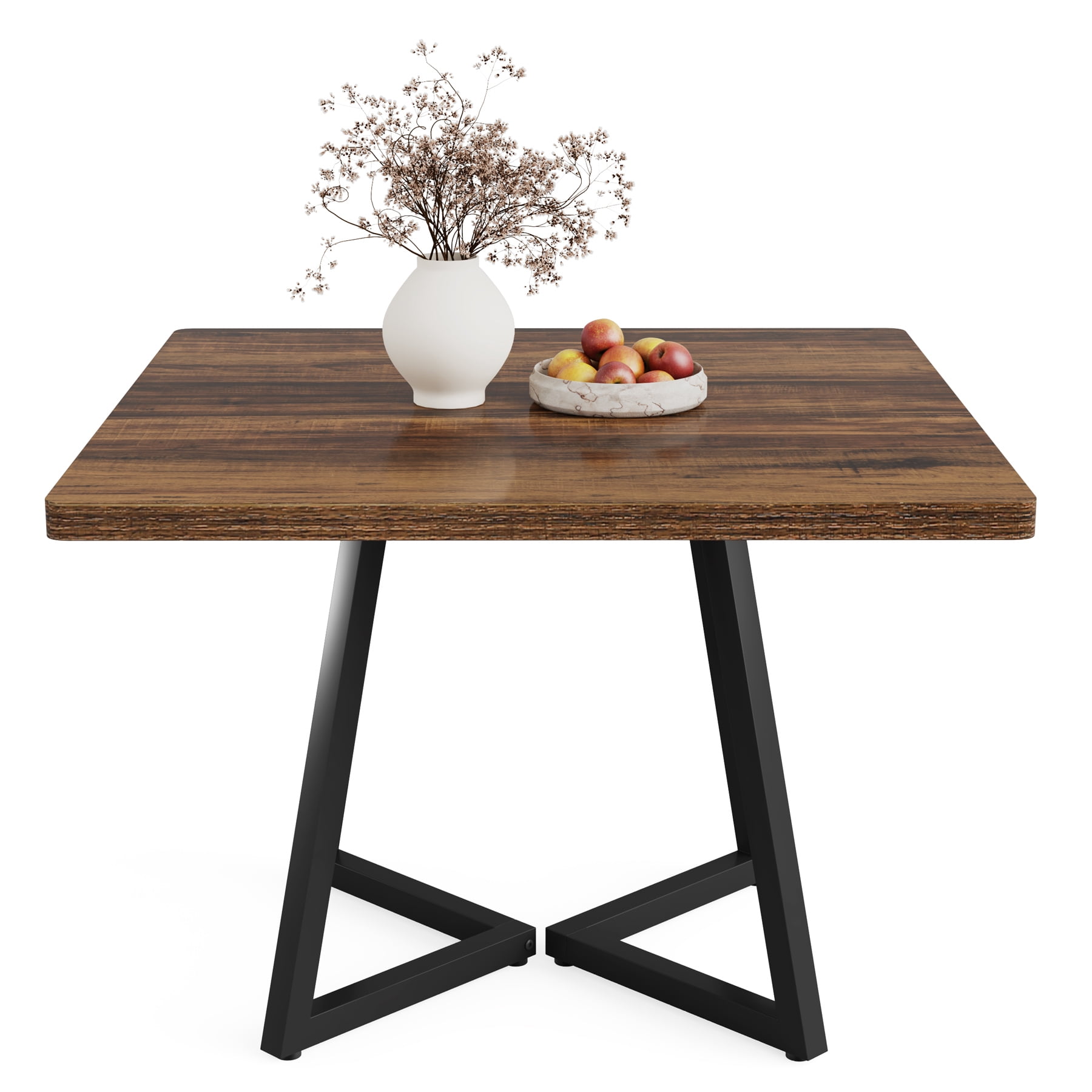 Fnova 31.5" Square Dining Table, Small Kitchen Dinner Table, 2-4 Person Industrial Dining Table, Square Kitchen Table for Dining Room Farmhouse Home Decor Furniture