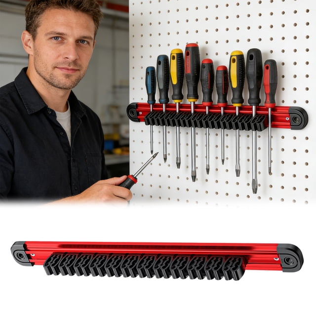 BotaniNest Organizer Screwdrivers And Wrenches Holder Storage Hanging Holes Holder Wall Mount Rack Garage Toolbox Organization For Workbench Board Slatwall Van Hanger