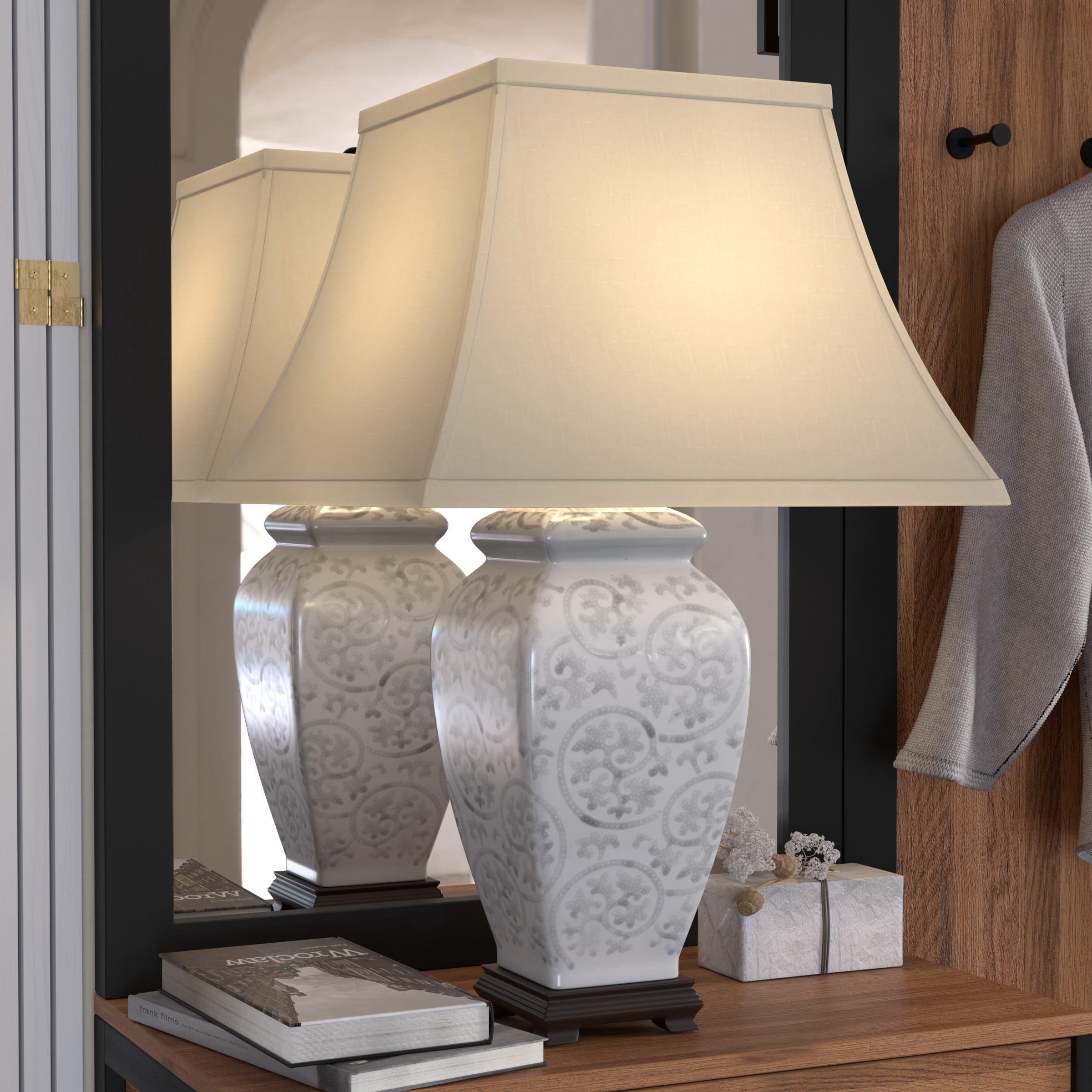Ivory Vines Porcelain Lamp