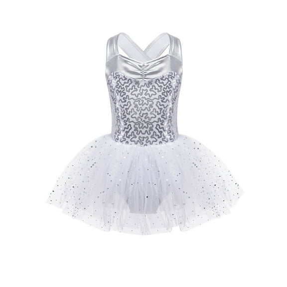 CHICTRY Girls Sequins Ballet Jazz Dancewear Gymnastics Tutu Skirted Leotard Ballerina Costume