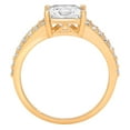 thumbnail image 2 of 2.48 ct Princess Cut Genuine Cultured Diamond VS1-VS2 I-J 14K Yellow Gold Promise Wedding Statement Engagement Designer Ring W/ Crystal side stones size 8, 2 of 5