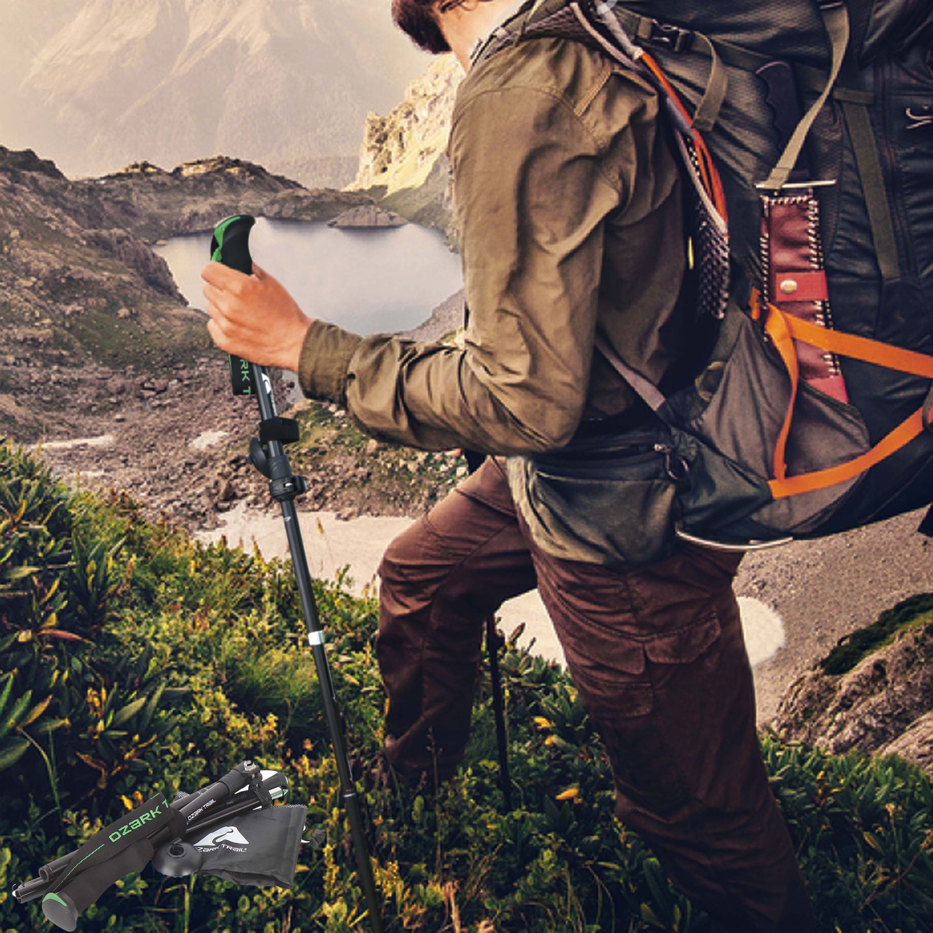 Ozark Trail 13 Piece Hiking Kit, Green and Black - Walmart.com