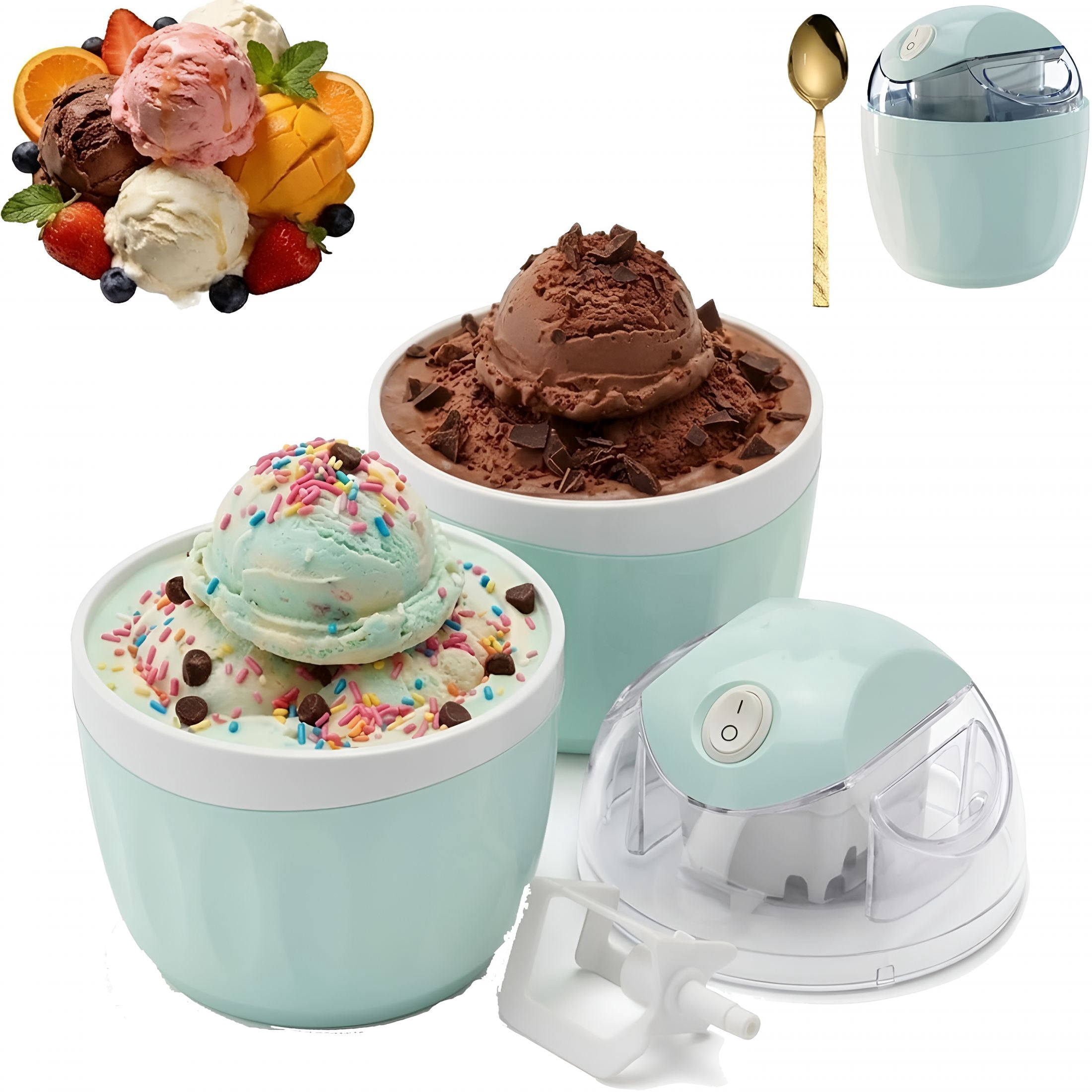 ACDANC Small Home Mini Ice Cream Maker,17Oz Electric Gelato Personal Ice Creams Maker for Homemade Frozen Yogurt,One-Touch Control,Dessert Treats and Family Use (Pink)