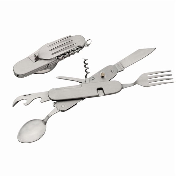 SZCO 4.25" 6-Function Camper Tool – Stainless Steel, Detachable Multi-Use Knife for Camping & Outdoor Use