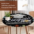 thumbnail image 4 of Black Graduation Round Tablecloth, Fitted Table Cover with Elastic for 36"-44" Round Tables, Colorful Star Table Cloth Outdoor Indoor Dinning Party Waterproof Tablecloths, 4 of 7