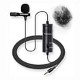 thumbnail image 1 of LVM1 3.5mm Lavalier Lapel Microphone with Windscreen Muff, Clip-On 360 Degree Omnidirectional Condenser Mic for DSLR Smartphones, 1 of 5