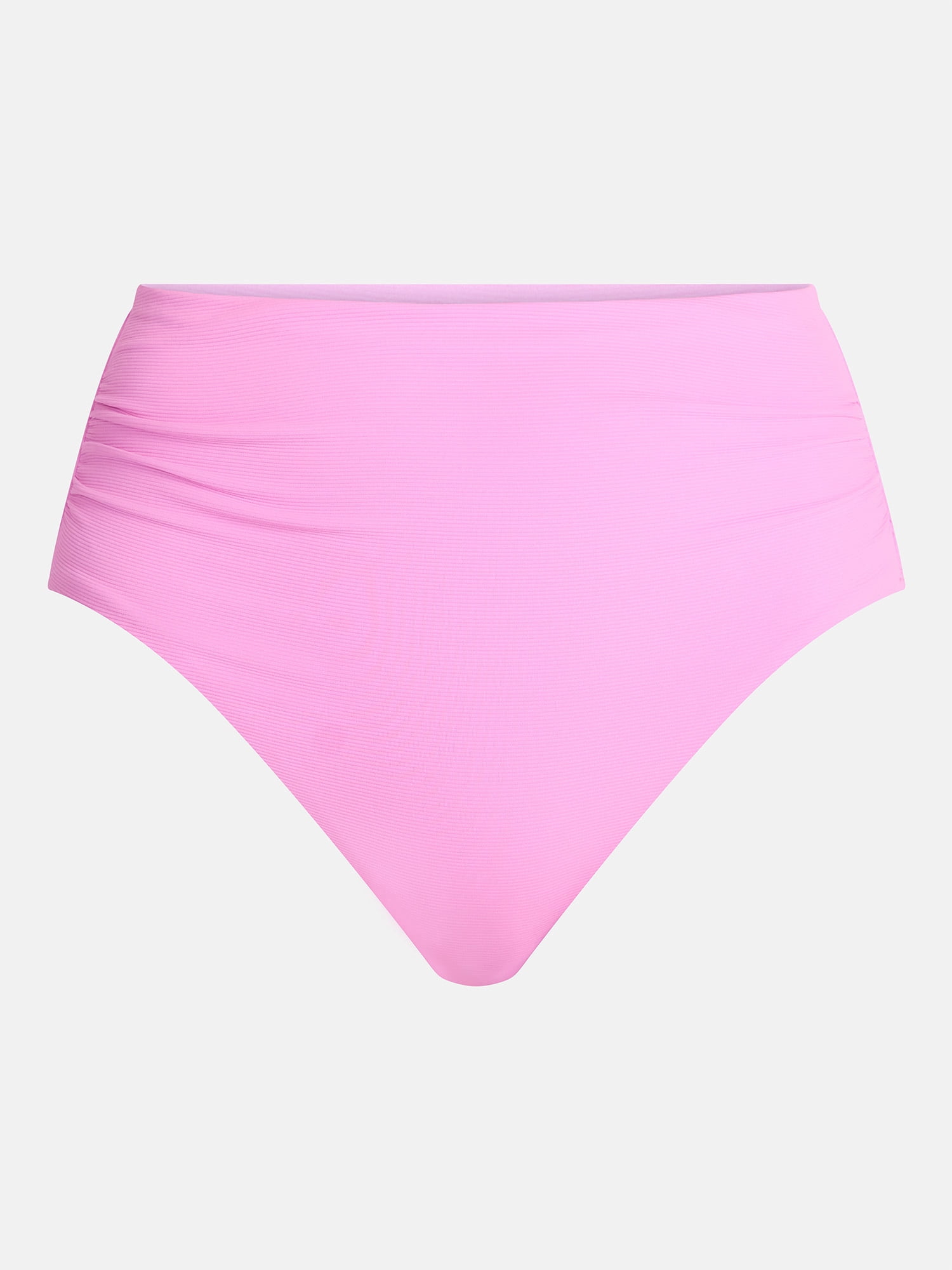 Time and Tru Women's and Women's Plus Ribbed High Waisted Bikini Bottoms, Sizes XS-3X