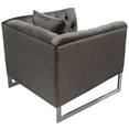 thumbnail image 4 of Crawford Tufted Chair in Dusk Grey Velvet w/ Polished Metal Leg  Trim by Diamond Sofa, 4 of 8