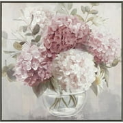 31.5 x 31.5 in. Pink Floral Bloom III Flowers in a Vase Oil Painting