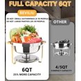 thumbnail image 2 of 6 Pack 6QT Chafing Dishes for Buffet, Round Chafing Dish Buffet Set Stainless Steel Buffet Food Warmers Sets for Catering Events Parties Dinners with Complete Set, 2 of 8