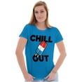 thumbnail image 4 of Retro Chill Out Food Pun Popsicle Womens Slim Fit Graphic Tee Brisco Brands L, 4 of 5