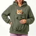thumbnail image 6 of UOCUFY Pet Pouch Hoodie for Women Cat Dog Carrier Hoodies Carrying Pet Pocket Army Green,Size M, 6 of 9