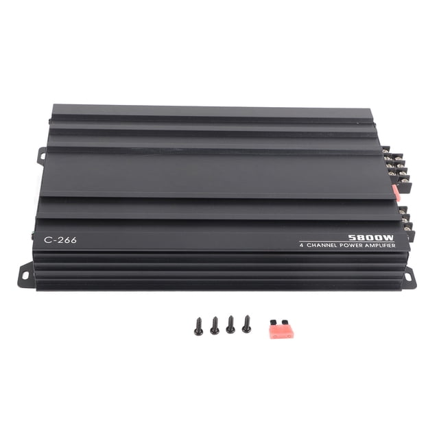 Car Amplifier 5800W 2/4 Ohms 4 Channel High Efficiency Metal Universal for Speaker Audio System