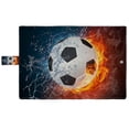 thumbnail image 3 of PKQWTM Fire and Water Soccer Ball Sports Book Cover Book Protector Book Sleeve Book Pouch Book Bag 6x9 inch, 3 of 4