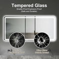 thumbnail image 2 of GVN 28*60inch Bathroom Vanity Mirror with Anti-Fog, Dimmable and Shatter-Proof Tempered Glass, Wall Mirror for Bathroom, Bedroom, Living Room, Silver, 2 of 9