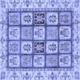 thumbnail image 1 of Ahgly Company Indoor Square Abstract Blue Modern Area Rugs, 3' Square, 1 of 4