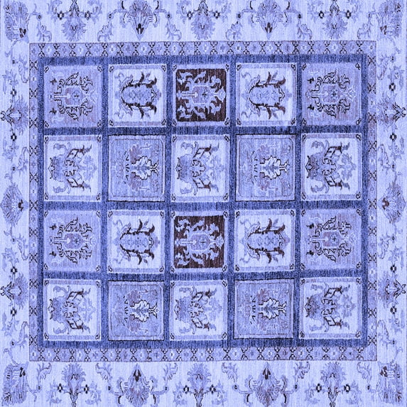 Ahgly Company Indoor Square Abstract Blue Modern Area Rugs, 3' Square
