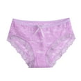 thumbnail image 3 of Women Lace Panties Hollow Mesh Trousers Bow Low Waist Panties Ruffle Undies for Women, 3 of 3
