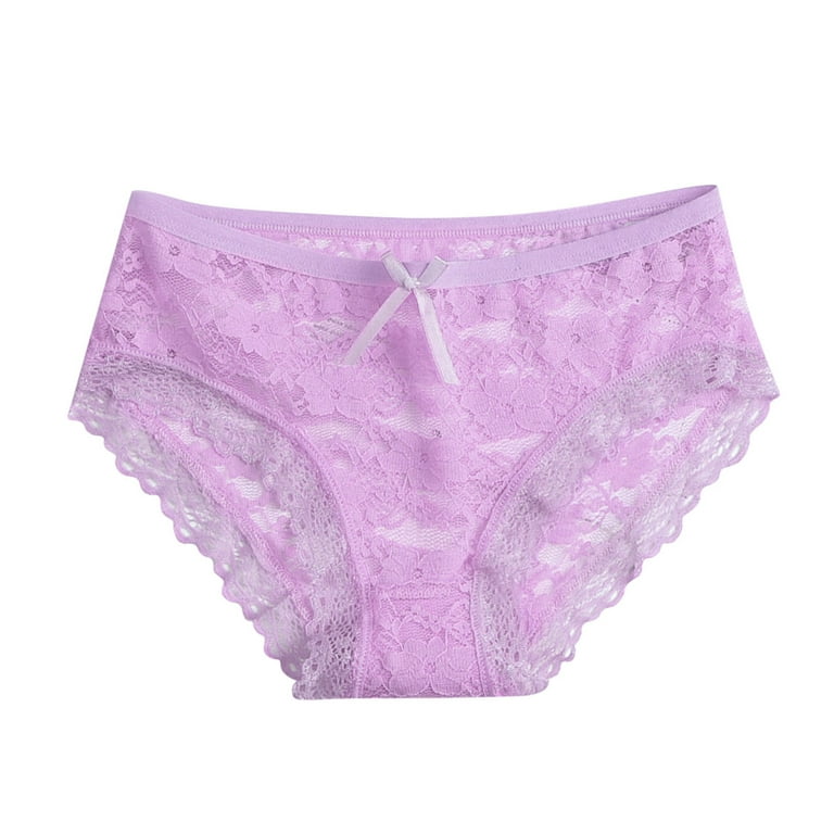 Rovga Underpants Women Lace Panties Hollow Mesh Trousers Bow Low