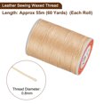 thumbnail image 3 of Uxcell 0.8mm Leather Sewing Waxed Thread, 197Yards / 60 Yards, Polyester Waxed Cord Linen Thread String, Beige, 3 of 7