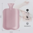 thumbnail image 3 of Jinsinto 2 Liter Heated and Freezable Thermos Hot Water Bottle with Classic Stripes, Hot Cold Therapy for Pain Relief, Cute Student Portable Flannel Hand Warmer, Large Hot Water Bag, Pink, 3 of 5