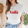thumbnail image 2 of TSADFHJI Chandails en Molleton Femmes Grande Taille T-Shirt Décontracté Mode Couleur Unie Imprimé Lettre Col Rond Manches Courtes m Blanc, 2 of 4