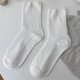 thumbnail image 1 of Medias de encaje blanco para mujer, calcetines de longitud media, calcetines finos de verano de algodón puro para mujer, primavera y otoño, 1 of 6
