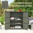 thumbnail image 4 of Outsunny Wicker Outdoor Storage Cabinet, 4-Shelf Pool Storage, Dark Grey, 4 of 10