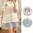 thumbnail image 3 of Perro encantador patrón corto Top Pantalones pijamas traje transpirable suave mujer ropa de dormir para el hogar, 3 of 8