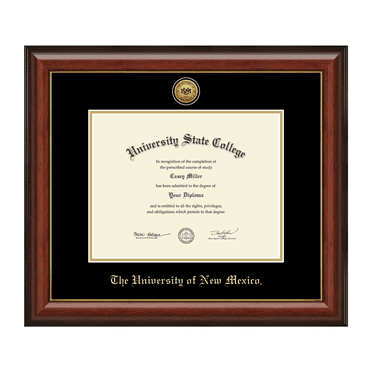 Framerly - UNM Diploma Frame with Black and Gold Mat