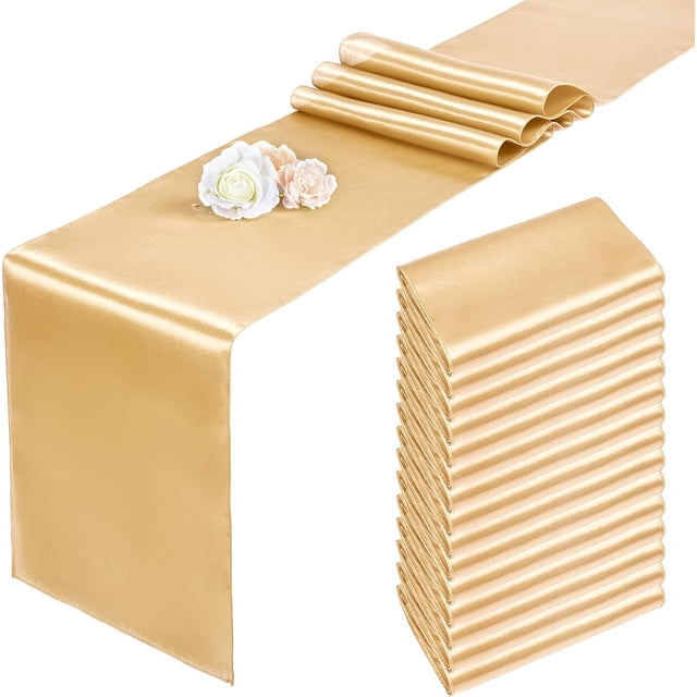 15 Pack Dusty Blue Satin Table Runners 12 x 108 Inch Long Table Runners for Rectangle Round Tables, Smooth Satin Table Runner for Wedding,Birthday Party Banquets Graduation Engagements Decoration