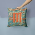 thumbnail image 2 of Monogram Letter Flowers Fabric Decorative Pillow, 2 of 4