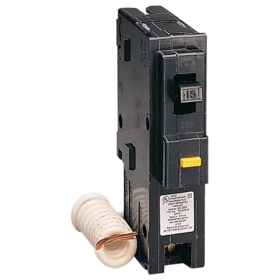 Square D HOM115GFICP 15 Amp GFCI Circuit Breaker - Homeline 1 Pole - 120 Volt - Electrical Panel Replacement - Home Electrical Safety Device