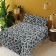 thumbnail image 2 of Ambesonne Woodland Fitted & Flat Sheet with Sham 3 Pcs Set, Fall Season Branches Retro, Twin XL, Blue Grey and Pastel Brown, 2 of 5