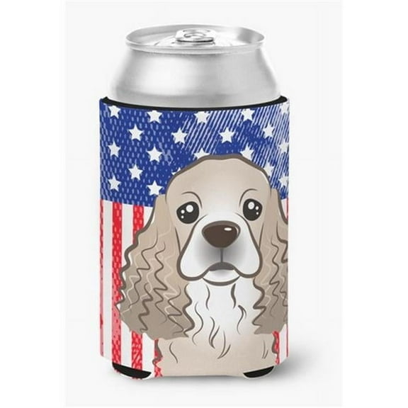 American Flag & Cocker Spaniel Can or Bottle Hugger