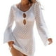 thumbnail image 1 of Vestido de playa de manga larga con escote en V y aberturas para mujer - Falda corta de protección solar para vacaciones, 1 of 8