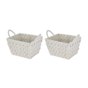 Medium Woven Rope Storage Baskets, Set of 2