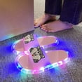 thumbnail image 3 of FINALGANG Womens Open Toe Single Band Slide Slippers With 3D Cartoon Decor Light-Up Sole For Indoor Outdoor Summer Daily Wear Pink, 3 of 3