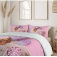 thumbnail image 5 of Ambesonne Christmas Duvet Cover Sets, Gingerbread Cookies Coco, 2-King, Pale Pink Multicolor, 5 of 6