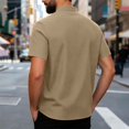 thumbnail image 6 of Men’s Short Sleeve Cotton Linen Shirt Summer Beach Casual Top, 6 of 9