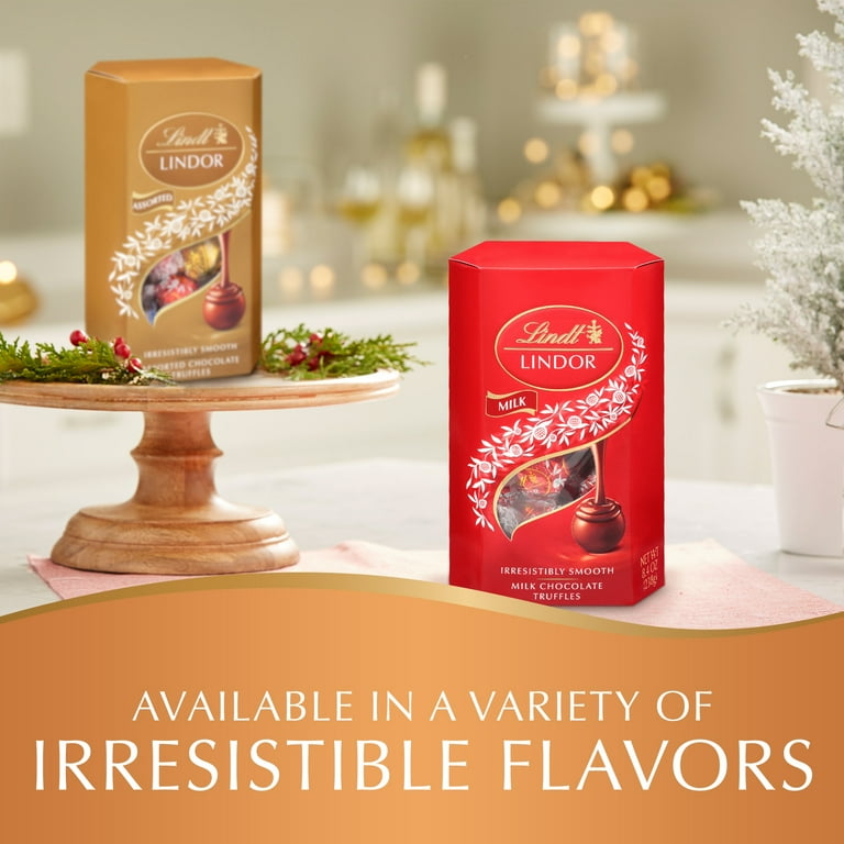 Lindt LINDOR Assorted Milk, Dark, White Chocolate Truffles Gift