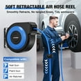 thumbnail image 5 of AUOSHI Retractable Air Hose Reel Air Compressor Hose Reel Automatic Rewind with 3/8 IN x 50 FT Hybrid Air Hose 5 ft Lead in Max 300PSI Wall Mount Enclosed Air Reel, 180° Swivel Mount, 5 of 9