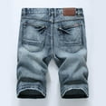 thumbnail image 6 of cllios Mens Denim Shorts Big and Tall, Men's Ripped Denim Trunks Stretchy Washed Jeans Trunks Cut-Off Classic Fit Biker Jeans Trunks, 6 of 6