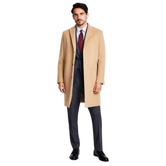 Brooks Brothers Mens Regular Fit Wool Overcoat Coat 44L Camel Tan