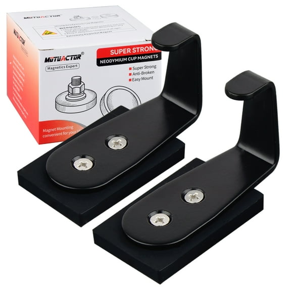 MUTUACTOR 2 Pack Magnetic Wreath Hanger, Strong & Sturdy Neodyium Hook Magnet for Towel Coat Umbrella Indoor Hanging, Christmas Outdoor Decoration