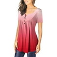 thumbnail image 6 of Samickarr Plus Size Summer Tops For Women Tops Dressy Casual Tunic Tops To Wear With Leggings Womens Casual Tops V- Neck Hide Belly Short Sleeve T-Shirts Cute Flowy Tunic Blouses, 6 of 7