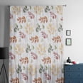 thumbnail image 5 of Orange Green Yellow Botanical Semi Sheer Curtains Drapes for Living Room, Bedroom, French Doors Window 108 Inches Long, Fall Maple Leaf Rod Pocket Chiffon Curtain Drapery Voile Draperies Panel, 5 of 6