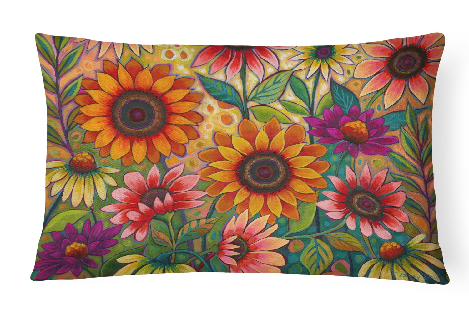 Fall Sunflower Surprise Canvas Fabric Decorative Pillow